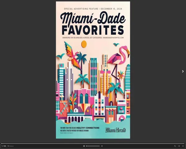 Miami-Dade Favorites promotional magazine cover design